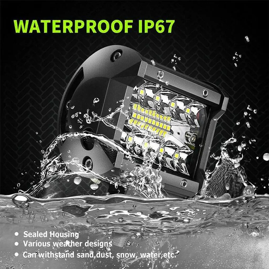 Lampe de travail LED IP68 ultra résistante - Pack de 4 modules puissant - 3