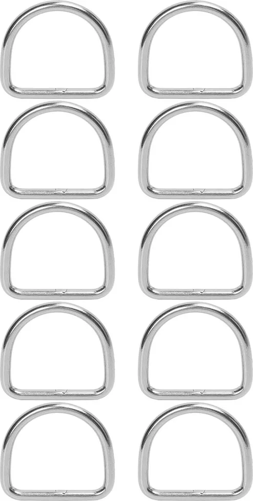 10 Anneaux en D 6mm Acier Inox 316 Soudés pour Planche de Surf et Kayak