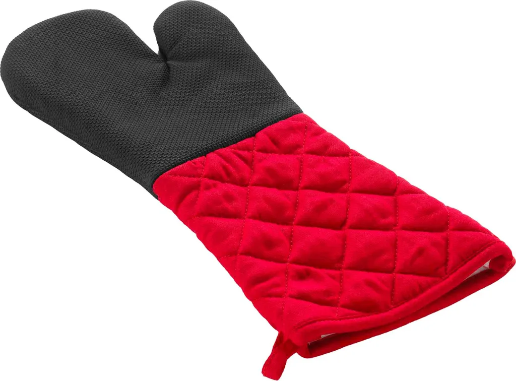 Linwnil Guanti da forno professionali extra lunghi in silicone con fodera trapuntata, guanti da forno resistenti al calore, guanti da forno resistenti al calore, confezione da 2 (nero