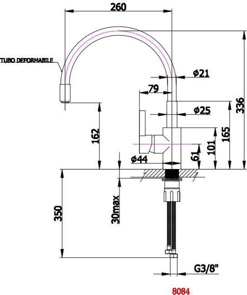 LAVELLI Küchenarmatur Chrom/Grün Produktbild 