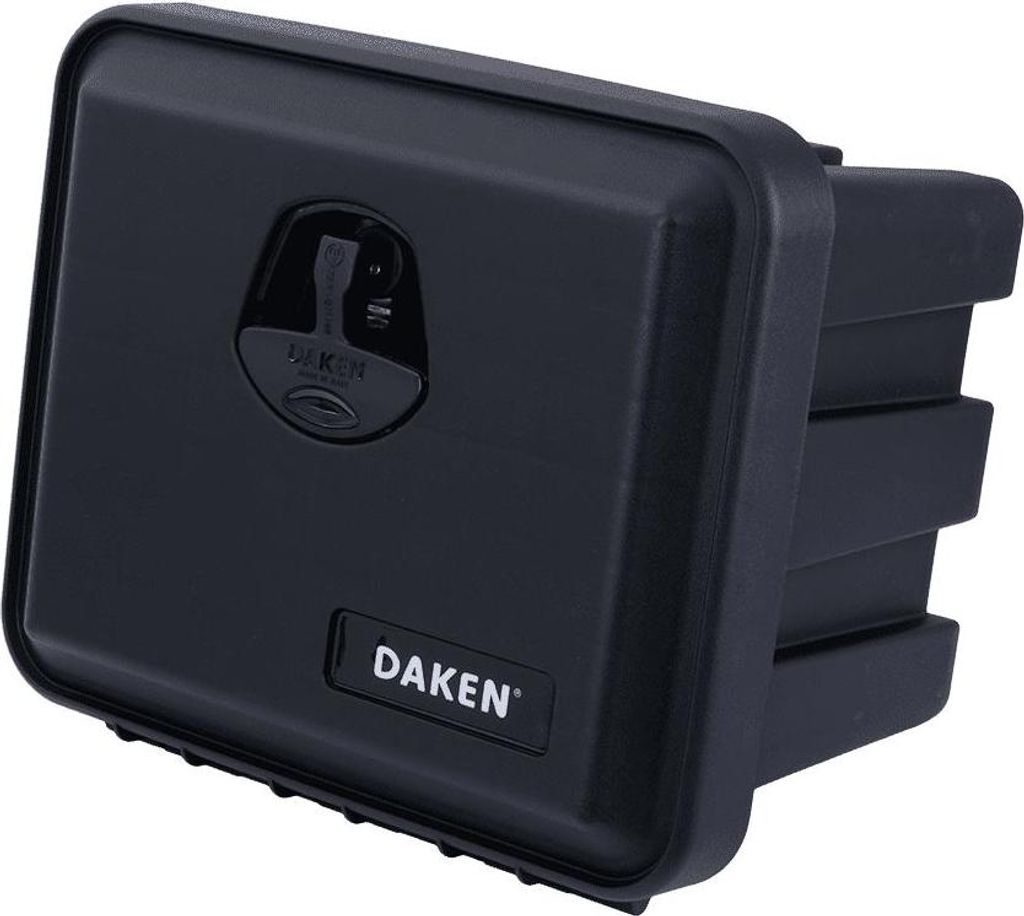 DAKEN Werkzeugkasten JUST 81101 Staukasten 400x350x300mm 21l für LKW Anhänger Staubox abschließbar Schwarz