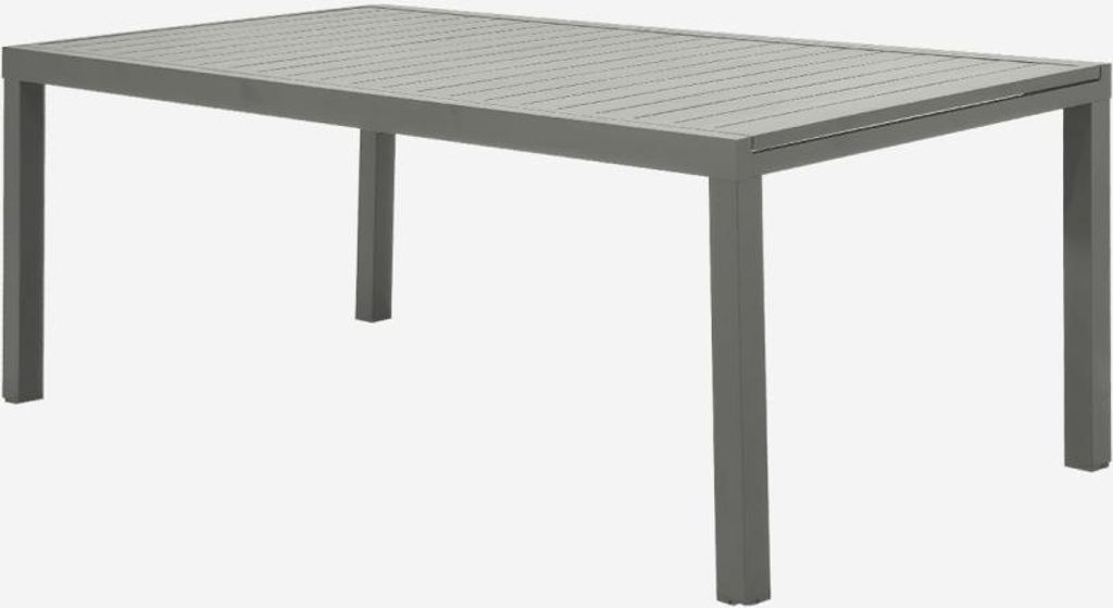 sweeek - Ausziehbarer Gartentisch aus Aluminium für 10-12 Personen - Khaki