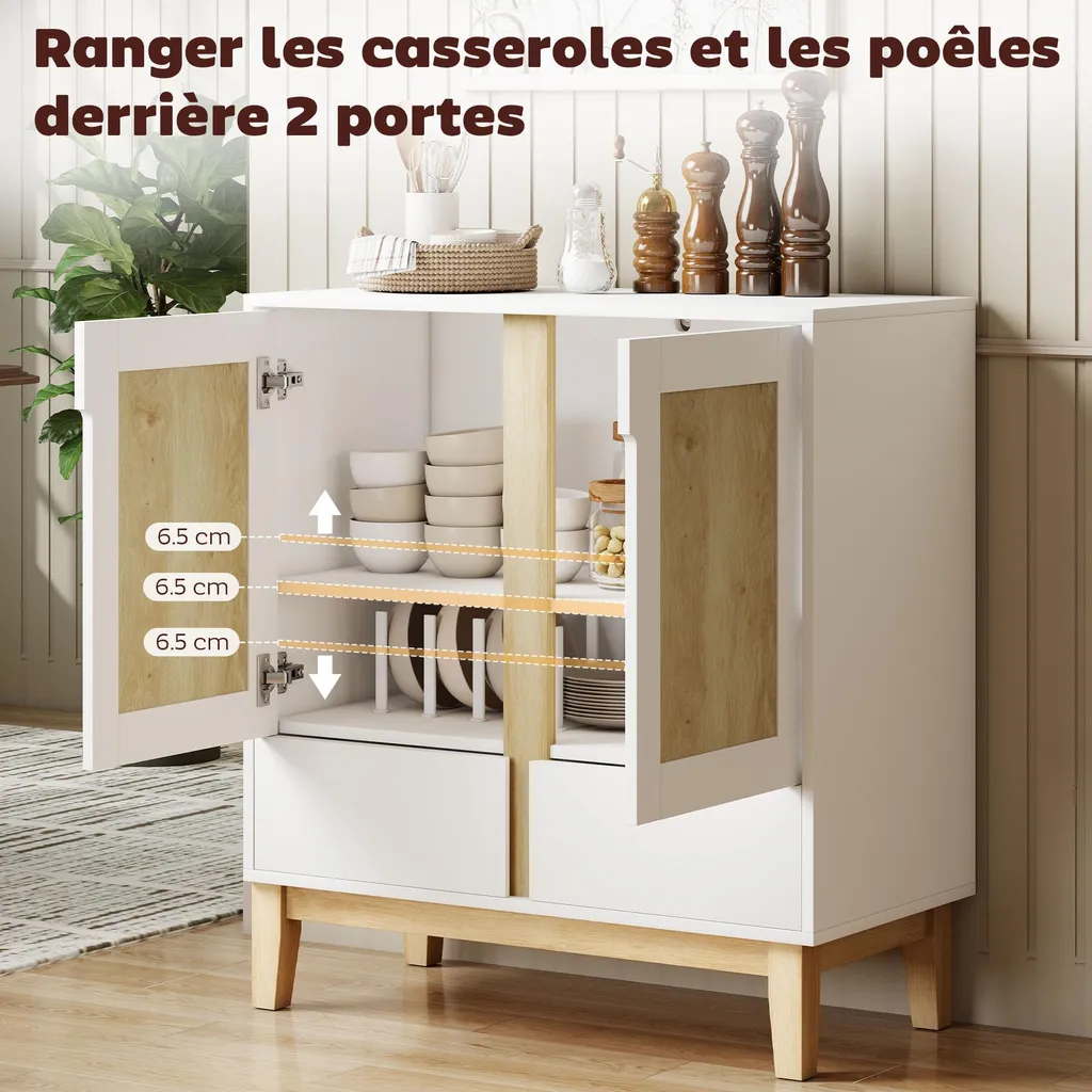 Buffet Bas Gain de Place : Solution de Rangement pour Cuisine et Salon - 3