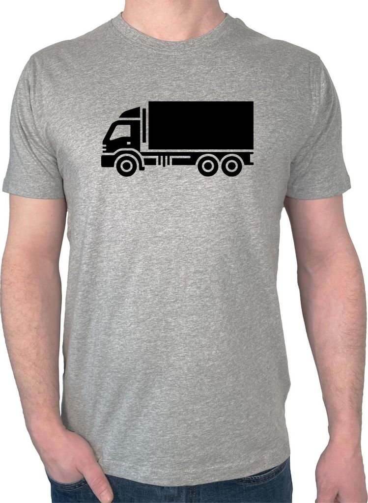 Huuraa Oberteil LKW Lastkraftwagen Geschenk Größe S Sport Grey Bio Baumwolle Fairtrade LKW Aufmerksamkeit