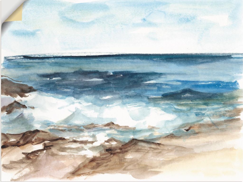 ARTland Wandbild, selbstklebend Wasserfarben Küste V Größe: 60x45 cm