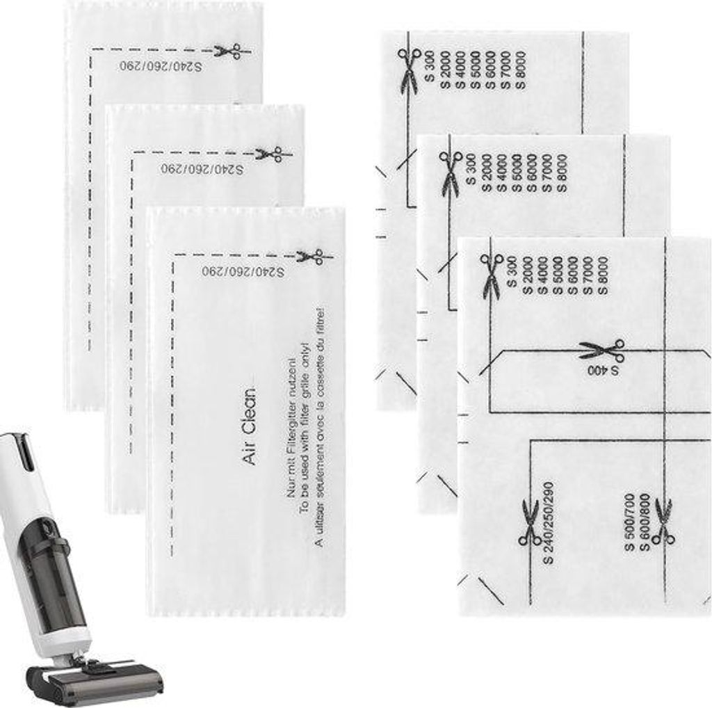 Sechs Filterwätter - Filtermaterial - Filter aus Baumwolle, für Miele-Staubsauger GN-Serie S2/S5/S8/C1/C3/3D