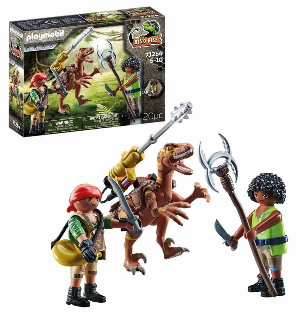 PLAYMOBIL Dino Rise 71264 Deinonychus speelgoedauto, groen Productafbeelding 