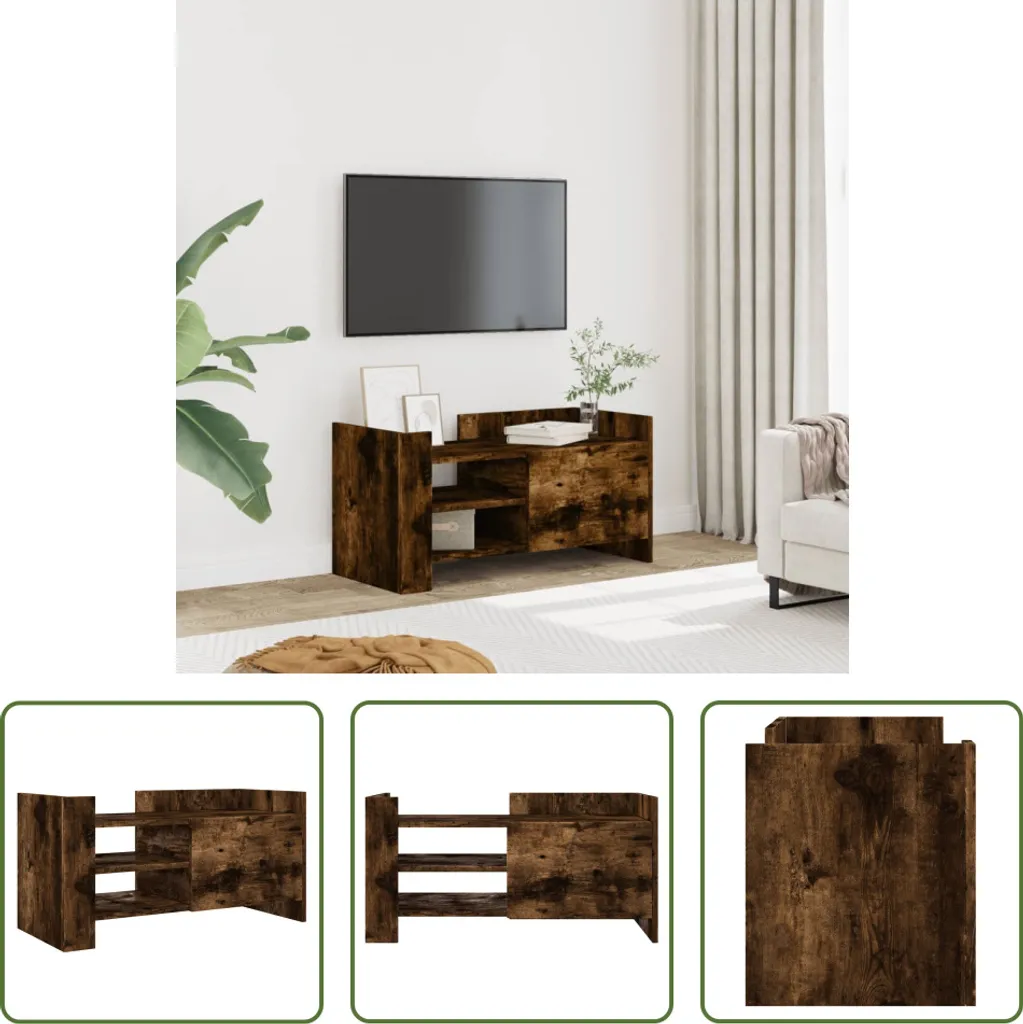 Mobile Porta TV Rovere Fumé 80x35x40 cm | The Living Store Design