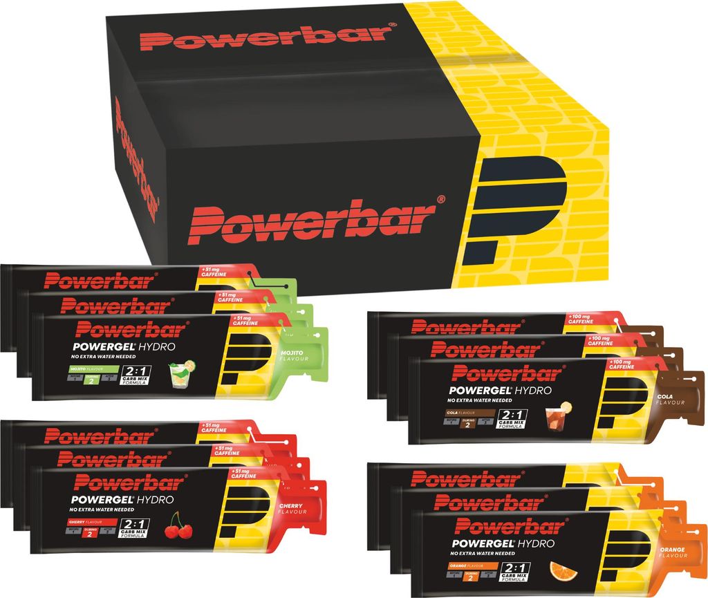POWERBAR PowerGel Hydro Multiflavourbox High Carb Energie Gel 12x 67 ml