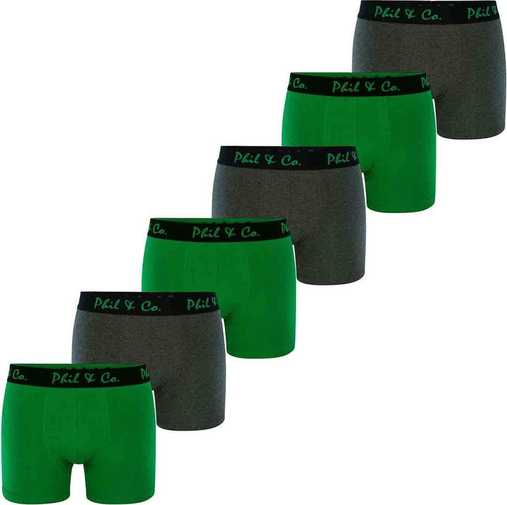 Phil & Co. Berlin Herren Retro Pants 6-Pack Jersey - grün-anthrazit - Größe M