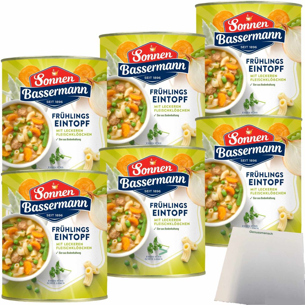 Sonnen Bassermann Frühlings-Eintopf 6er Pack (6x800g Dose) + usy Block