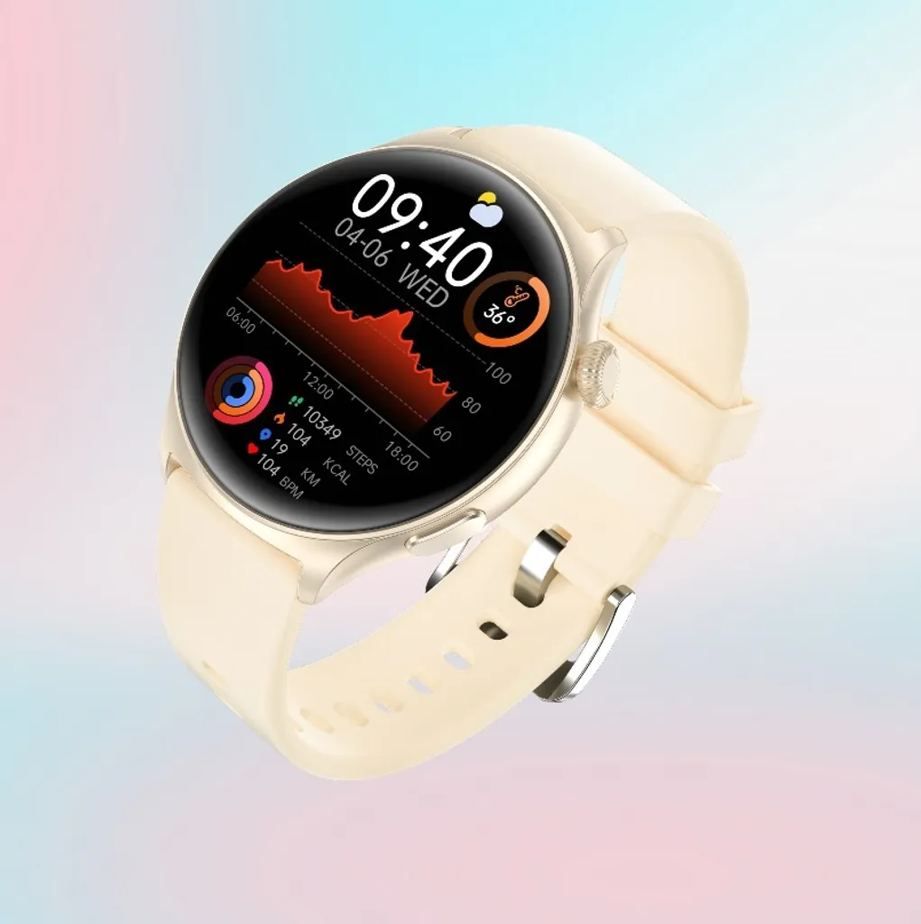 Montre connectée MX16 Or avec appels Bluetooth et écran HD de 1,43 pouce