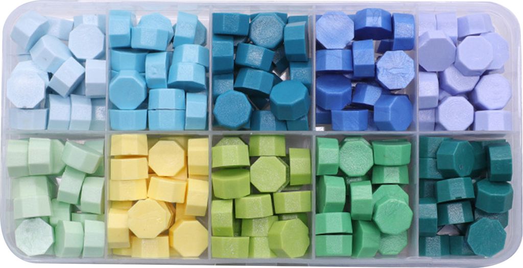200 Stück Wachssiegelperlen, schöne Farben, einfach zu verwendende achteckige Wachsperlen für Einladungen, Karten, Umschläge und Geschenkverpac...
