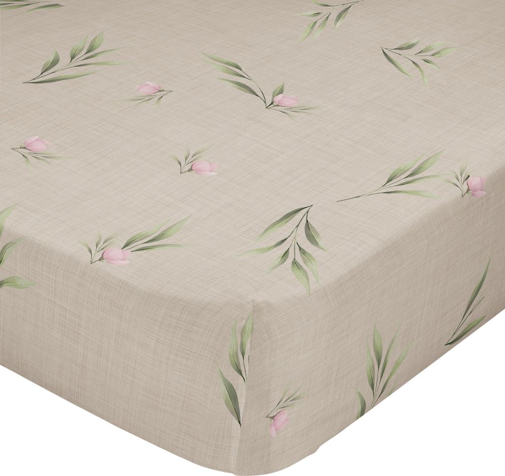 Summer floral Spannbettlaken 90x200x32 cm (Bett 90) 100% Baumwolle Hergestellt in Europa