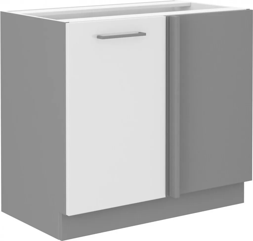 Mobile Angolare ULLERIKE Bianco e Grigio 105 cm | Arredo Minimal Nordico