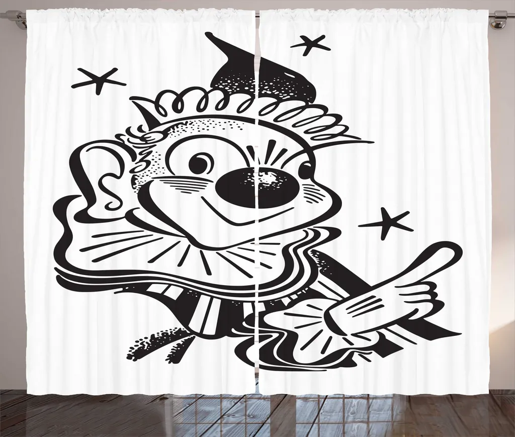 Rideau de Décoration Thématique Cirque pour Salon et Chambre d'Enfant