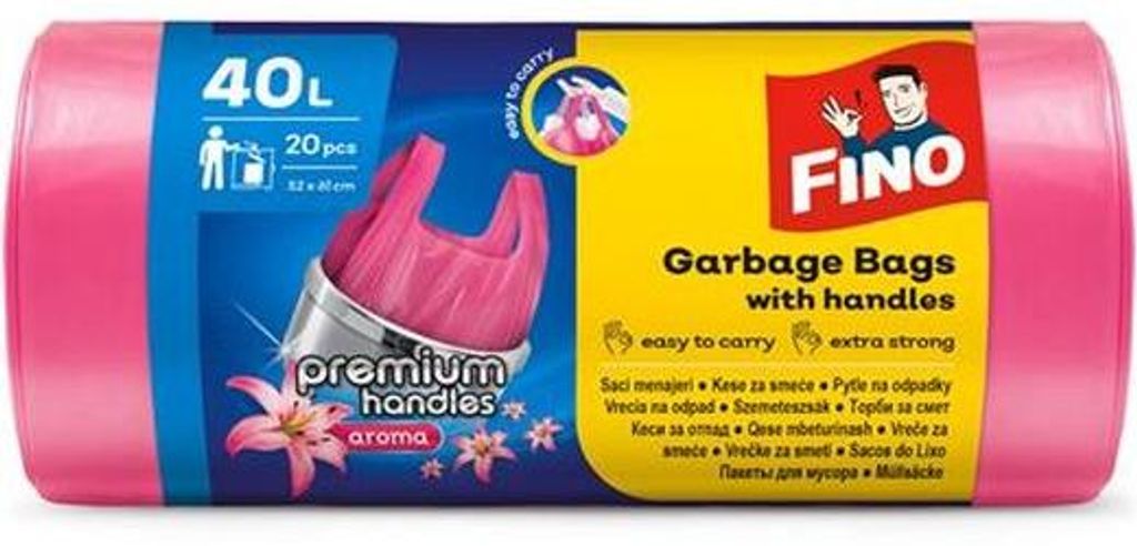 Vrecia na odpadky, s uškom, parfumované, 40 l, 20 ks, 52x61 Obrázok produktu 