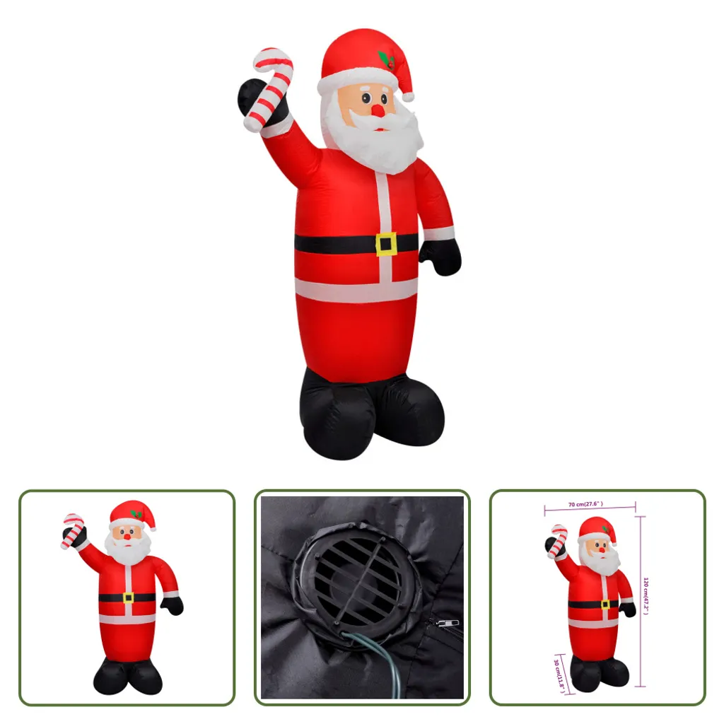 Père Noël gonflable 120 cm avec LED intégrées pour décoration extérieure - 5