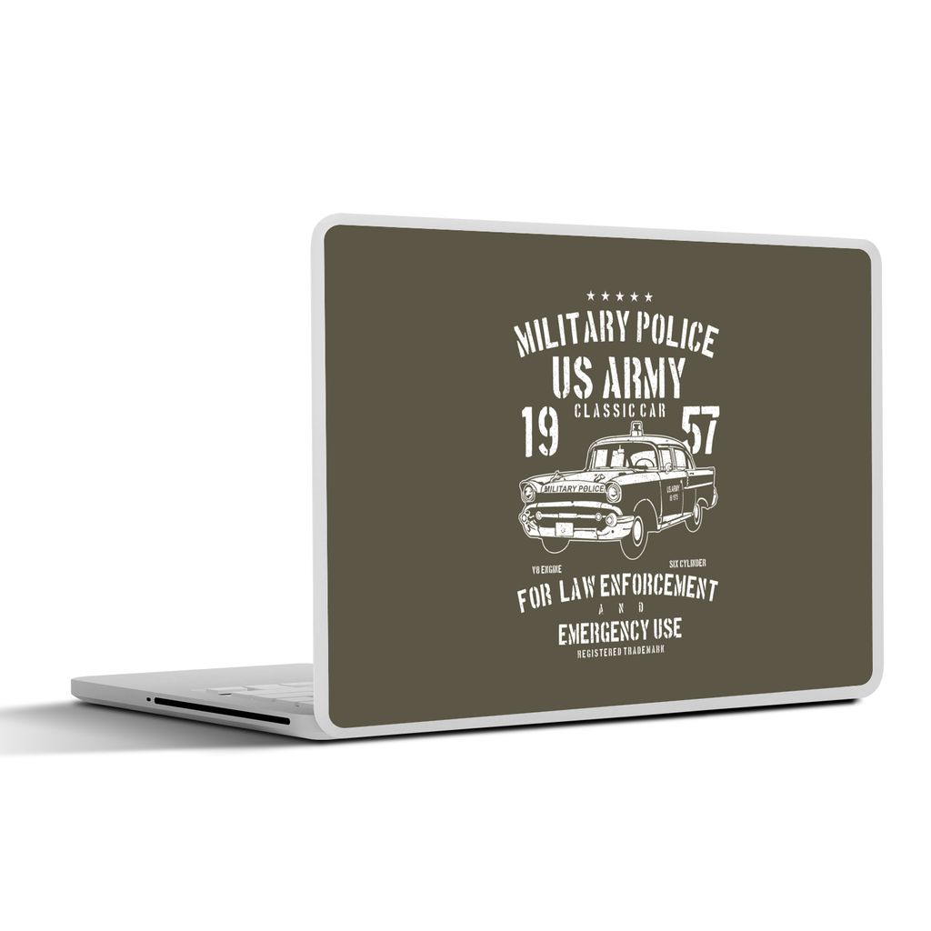 MuchoWow Laptop Aufkleber Sticker Cover Mancave - Auto - Oldtimer - Armee 30x21 cm - Sticker für Laptop - Selbstklebend