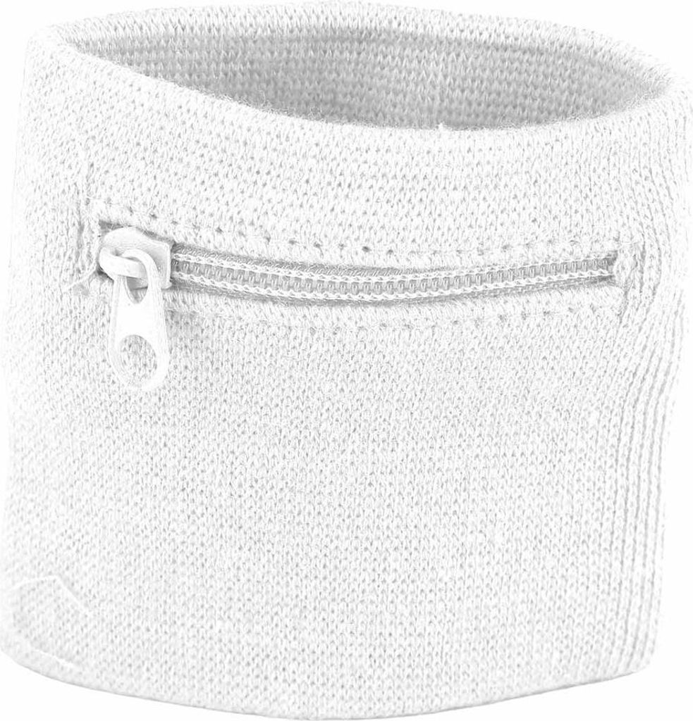 Unisex Armband Keys Aufbewahrung Reißverschluss Pocket Sport Armband Brieftasche Fitnessstudio (weiß)