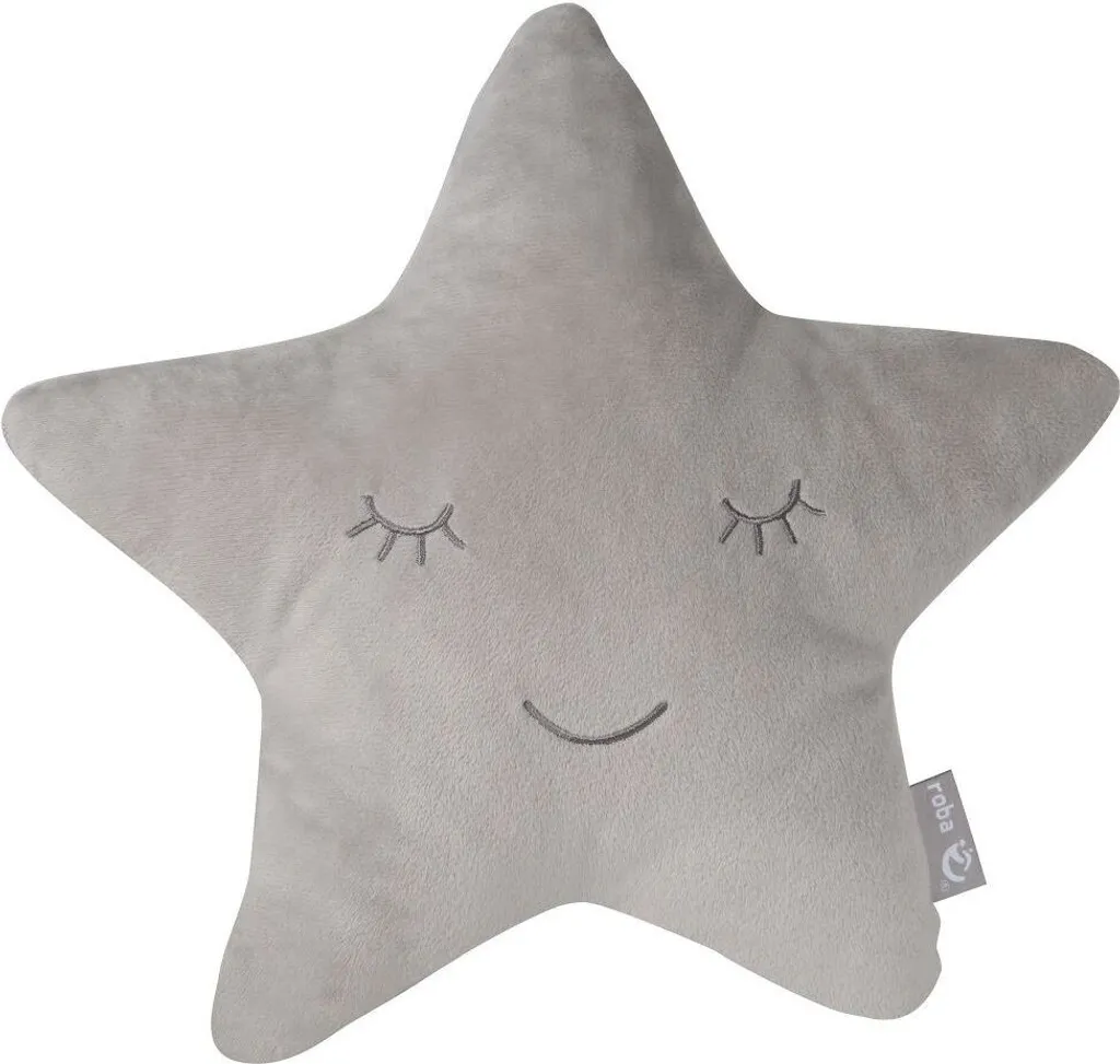 roba cuscino di peluche 'roba Style' stella grigio-argento, soffice cuscino decorativo per la camera dei bambini e dei neonati