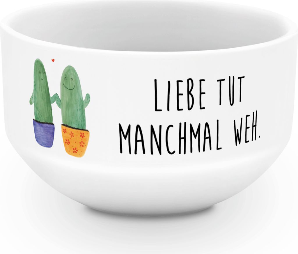 Mr. & Mrs. Panda Schüssel Kaktus Liebe - Weiß - Geschenk, Kakteen, schale, Love, Hochzeit, Verlobung, joghurtbowl, Obstschale, salatschälchen, r...
