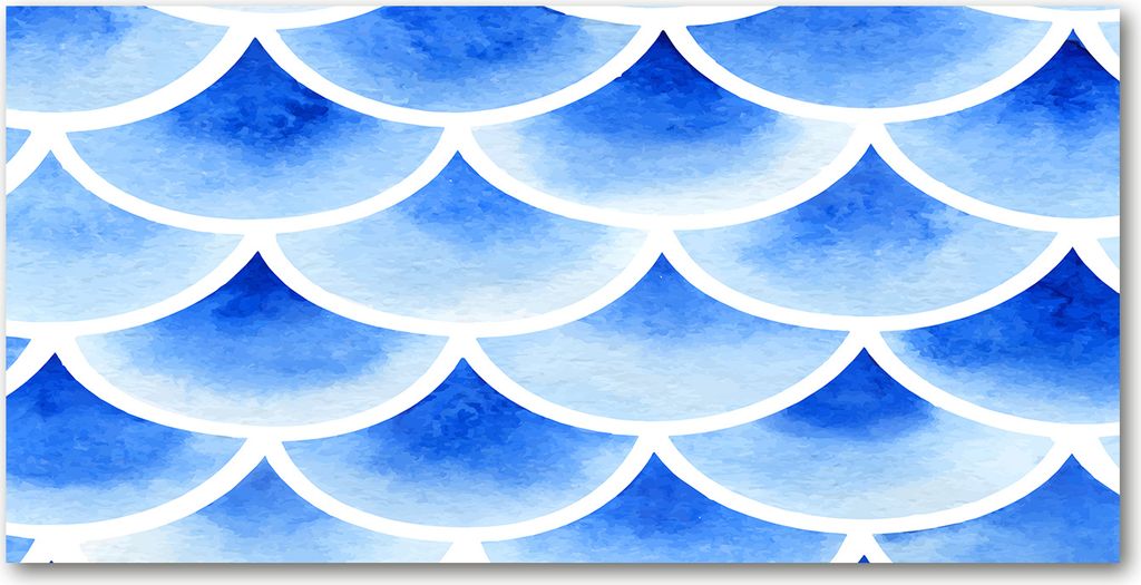 Tulup Leinwandbild -100x50 cm - Wandkunst - Drucke auf Leinwand - Leinwanddruck - Sonstige - Blau - Fischschuppen