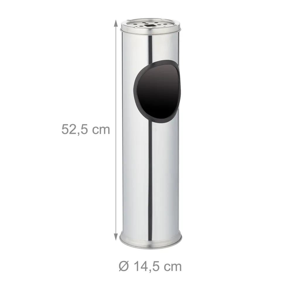 Cendrier debout Relaxdays en acier inoxydable robuste pour extérieur - 4