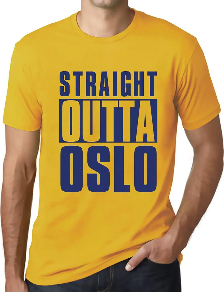 Herren Grafik T-Shirt Direkt aus Oslo – Straight Outta Oslo – Öko-Verantwortlich Vintage Jahrgang Kurzarm Lustige Druck Geburtstag Geschenk Mann