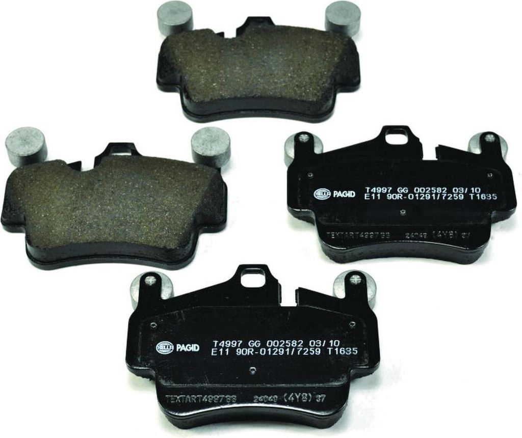 Bremsbelagsatz mit Verschleißwarnung 17 mm HELLA für u.a. PORSCHE CAYMAN