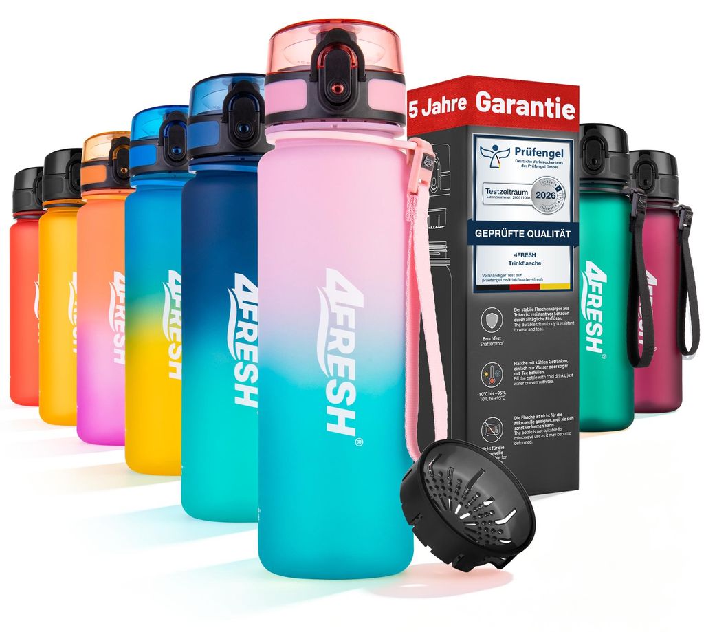 Fľaša na pitie 4FRESH Colourful Gradient – ružová-cyanová, Obrázok produktu 