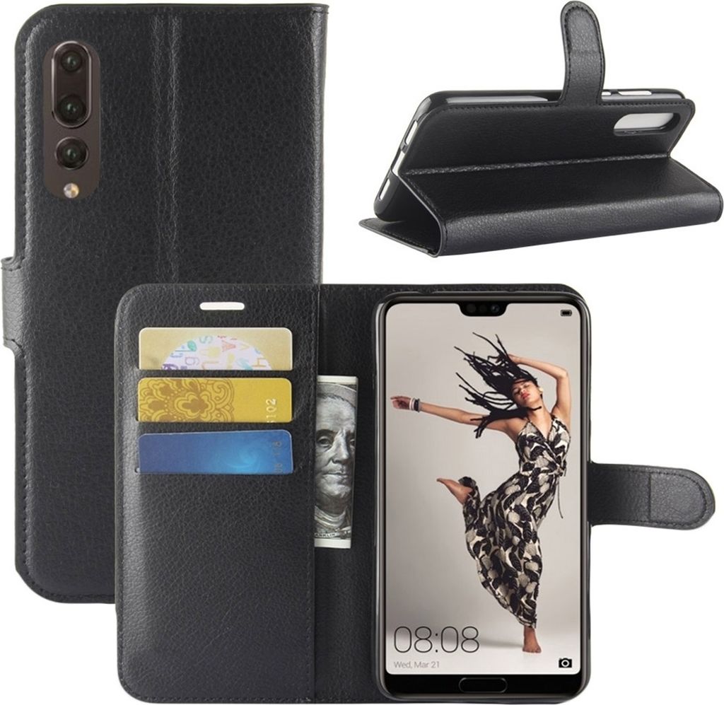 Mobigear Classic Huawei P20 Pro Hülle Klapphülle Geldbörse - Schwarz