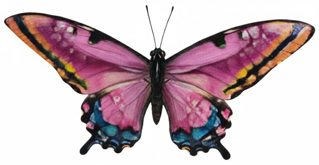 Pro Garden Wanddekoration Schmetterling - rosa - 49 x 34 cm - Metall - Wanddekoration / Zaun / Gart