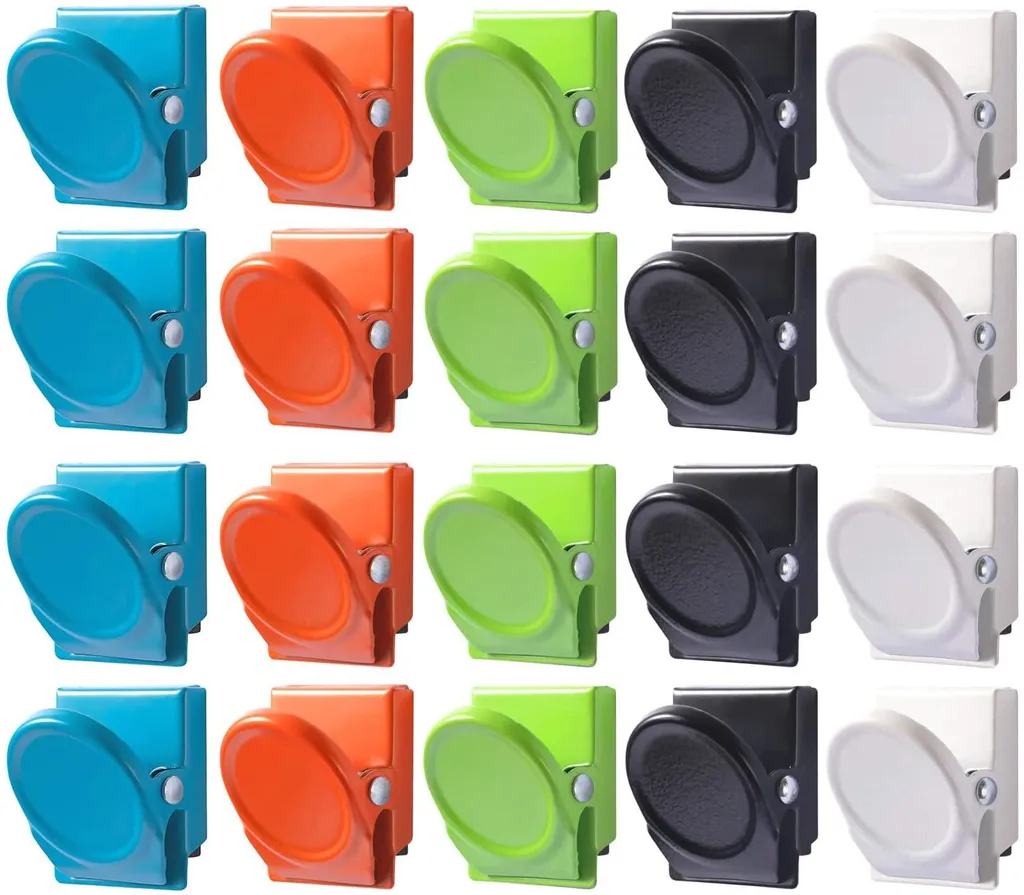 Clips magnétiques anti-glisse pour organiser frigo et tableaux de bord
