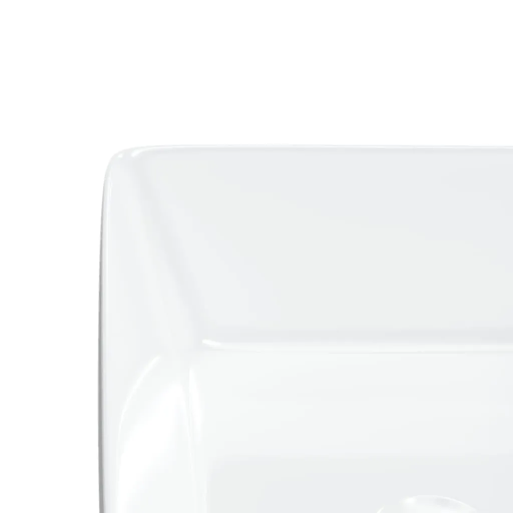 Vasque à poser rectangulaire céramique blanche vidaXL 48 cm de large - 7