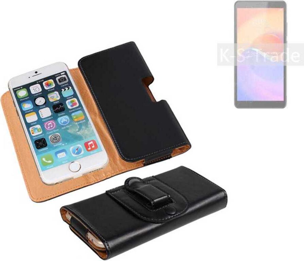 K-S-Trade Schützhülle Handyhülle kompatibel mit ZTE Blade A31 Plus Holster Gürtel Tasche Schutzhülle Handy-Tasche Smartphone Case Seitentasche