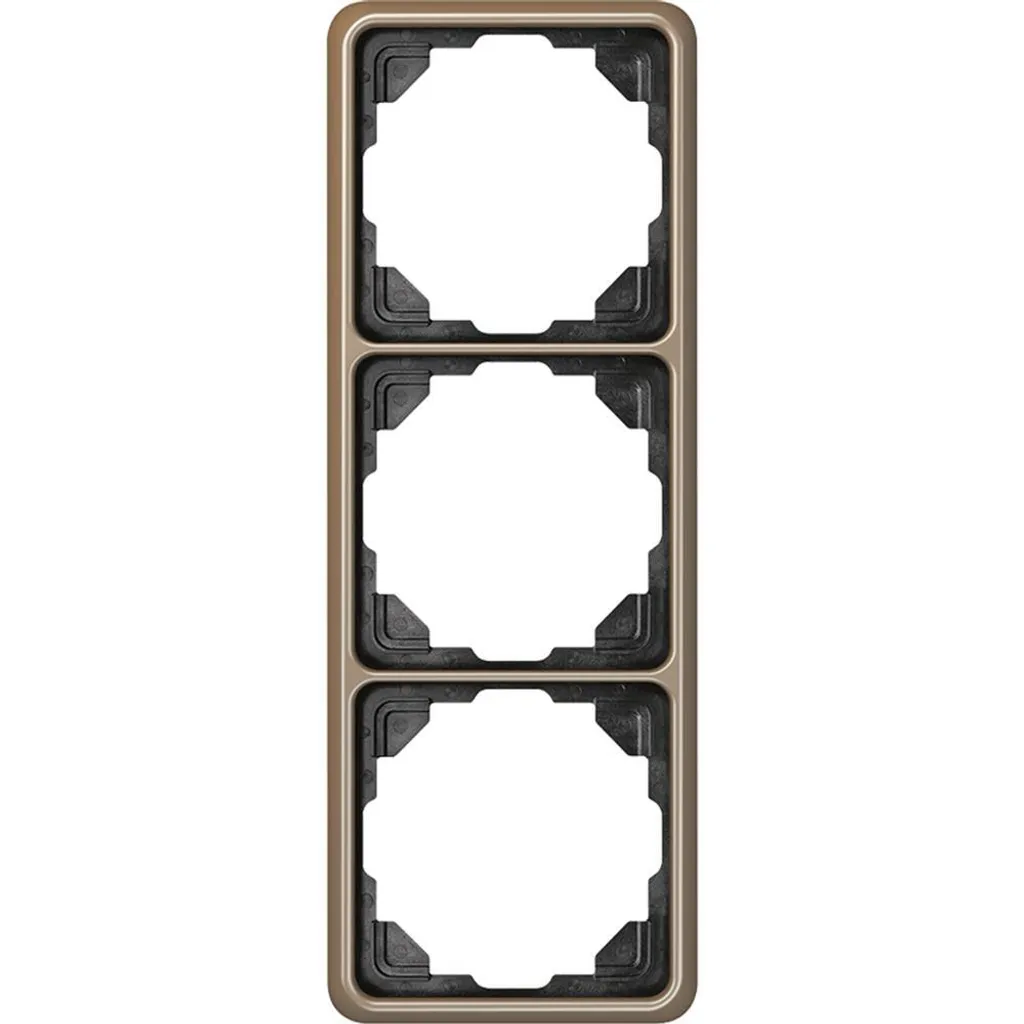 JUNG CD500 Cadre 3 postes Bronze Doré p.GEB-K pour Finition Haut de Gamme