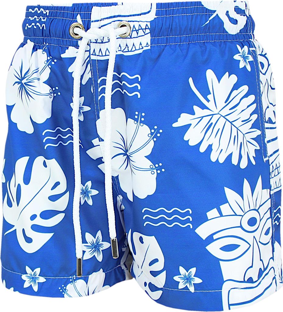 Aquarti Vater Sohn Badeshorts – Schnelltrocknend, chlor- und salzwasserresistent, Größen 5 Jahre bis XXL, Farbe: Aloha Blau Weiß, Größe: 134...