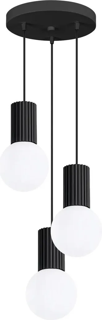 Lampadario HALO 3P Nero Sollux 3xG9 Alluminio | Illuminazione d'Interni