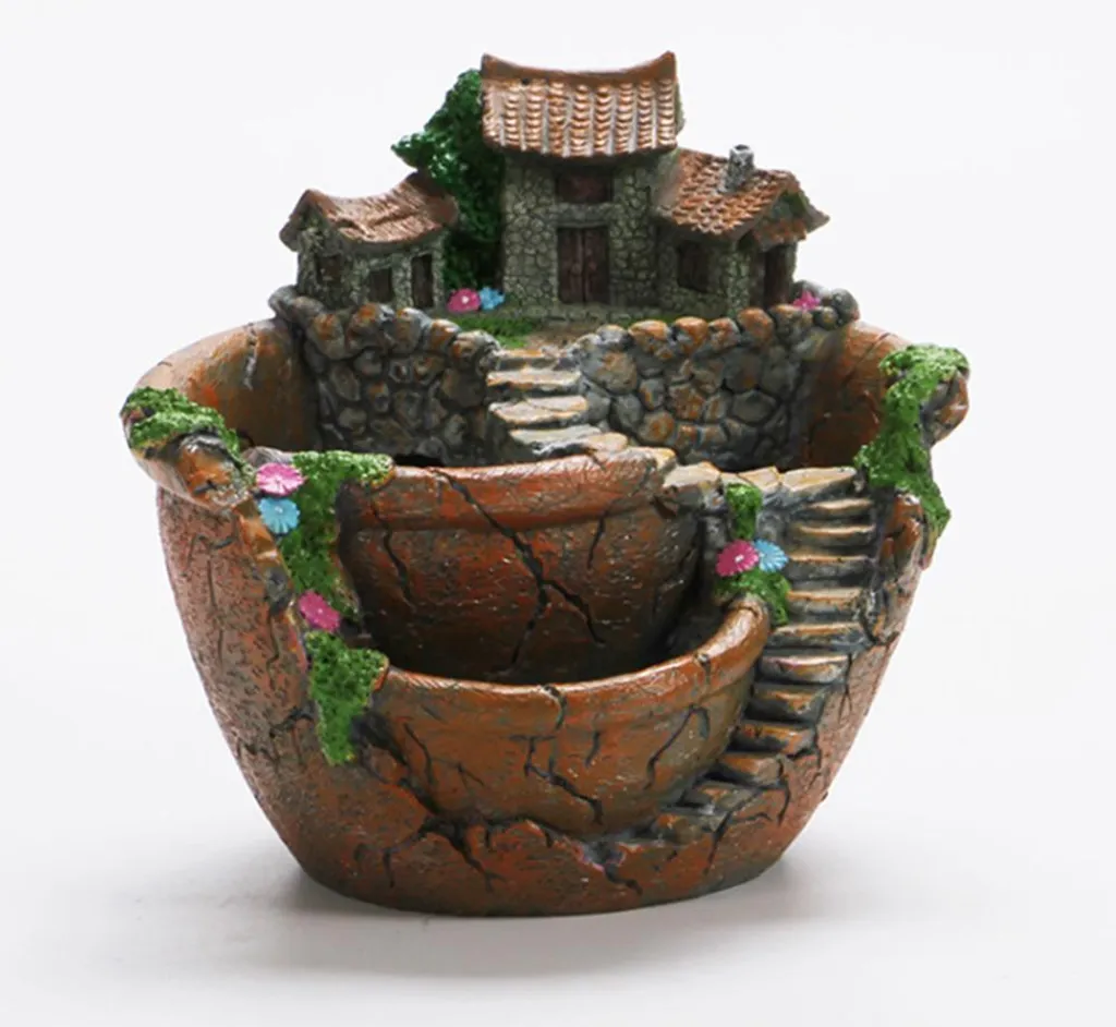 Jardinière Décorative pour Succulentes Modèle Maisonnette de Jardin - 6