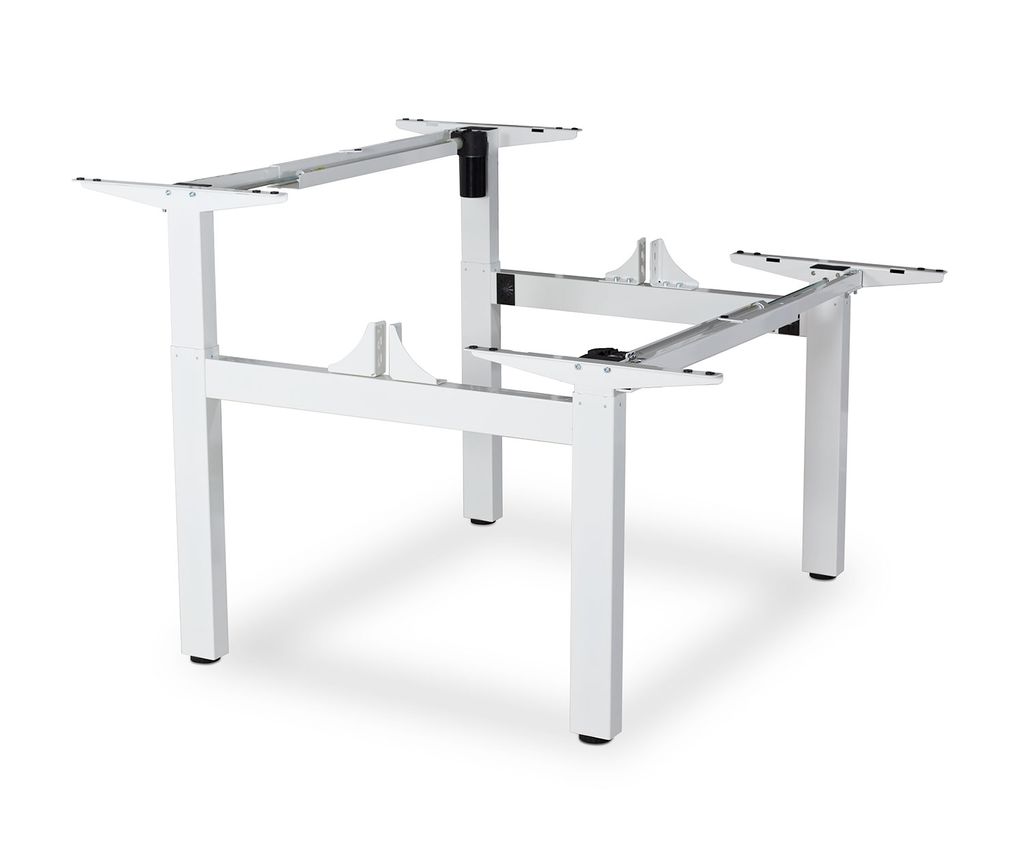 ESMART ETX-221W Weiß Ergonomisches Steh-Sitz-Doppel-Schreib-Tisch-Gestell Stufenlos elektrisch höhenverstellbar 69-119cm in Weiß 4x Memory Aktiv...