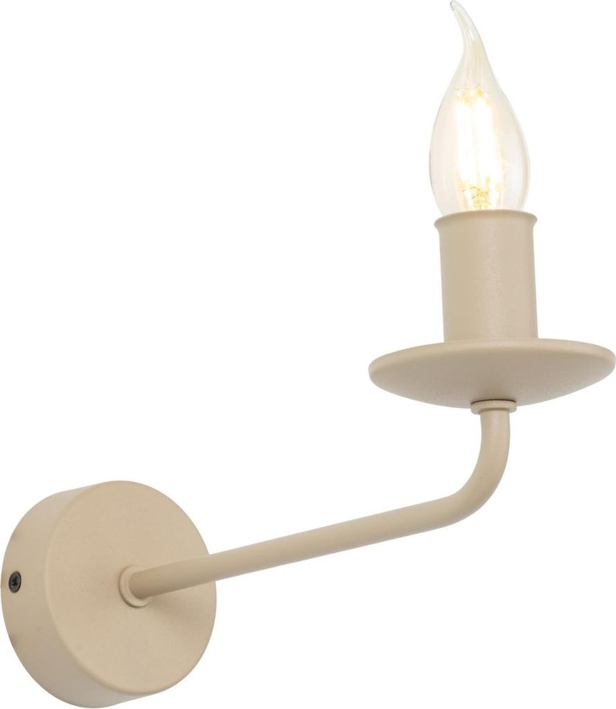 Wandlampe Metall E14 23 cm hoch Beige Retro Design