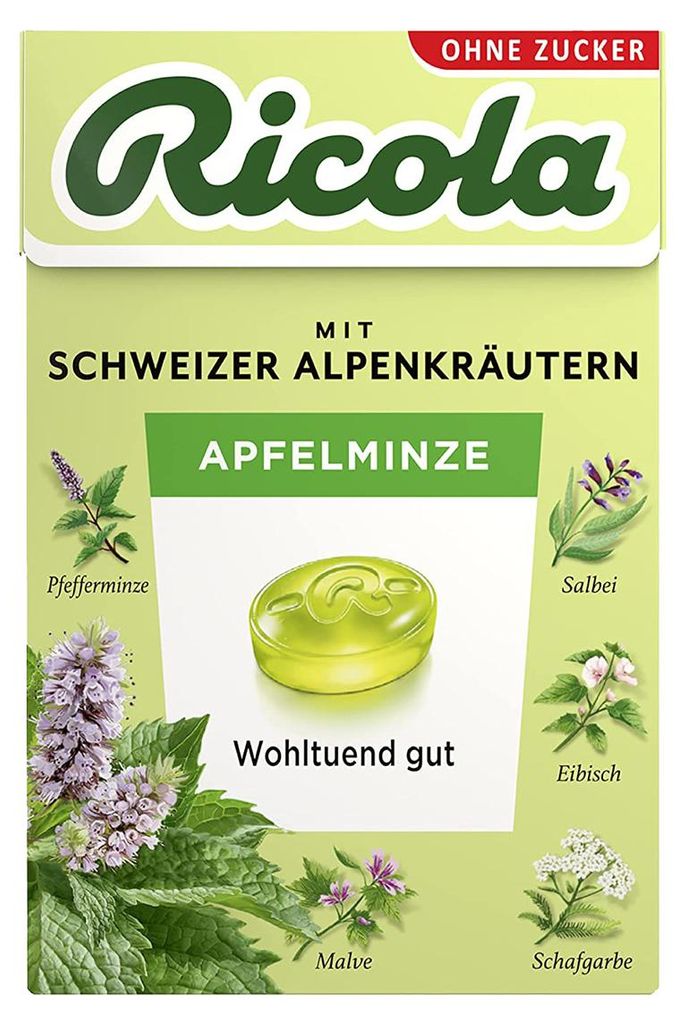 Ricola jablko máta bez cukru Böxli sladké jemné osvěžení Obrázek produktu 