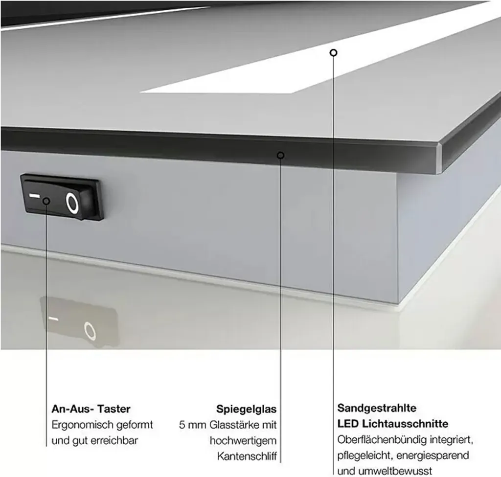 Miroir Silver Dream 80x60 cm avec éclairage LED et interrupteur intégré
