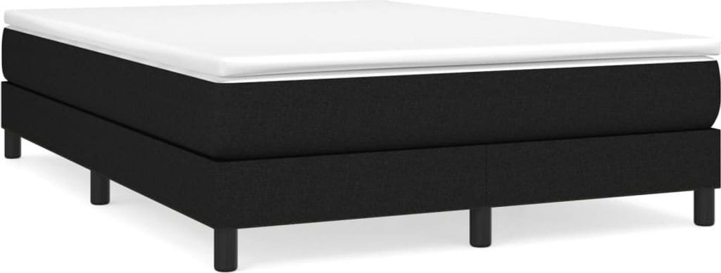 Boxspringbett mit Matratze Schwarz 140x190 cm Stoff