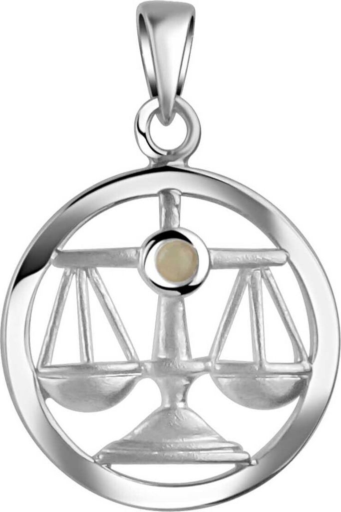 Wisiorek V 925/- srebro rodowane znak zodiaku Libra kamień Zdjęcie produktu 