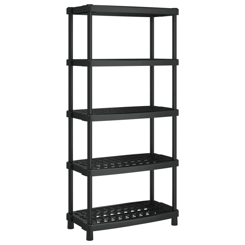 Scaffale Multiuso Nero 93,5x45,5x194,5 cm PP per Casa e Dispensa