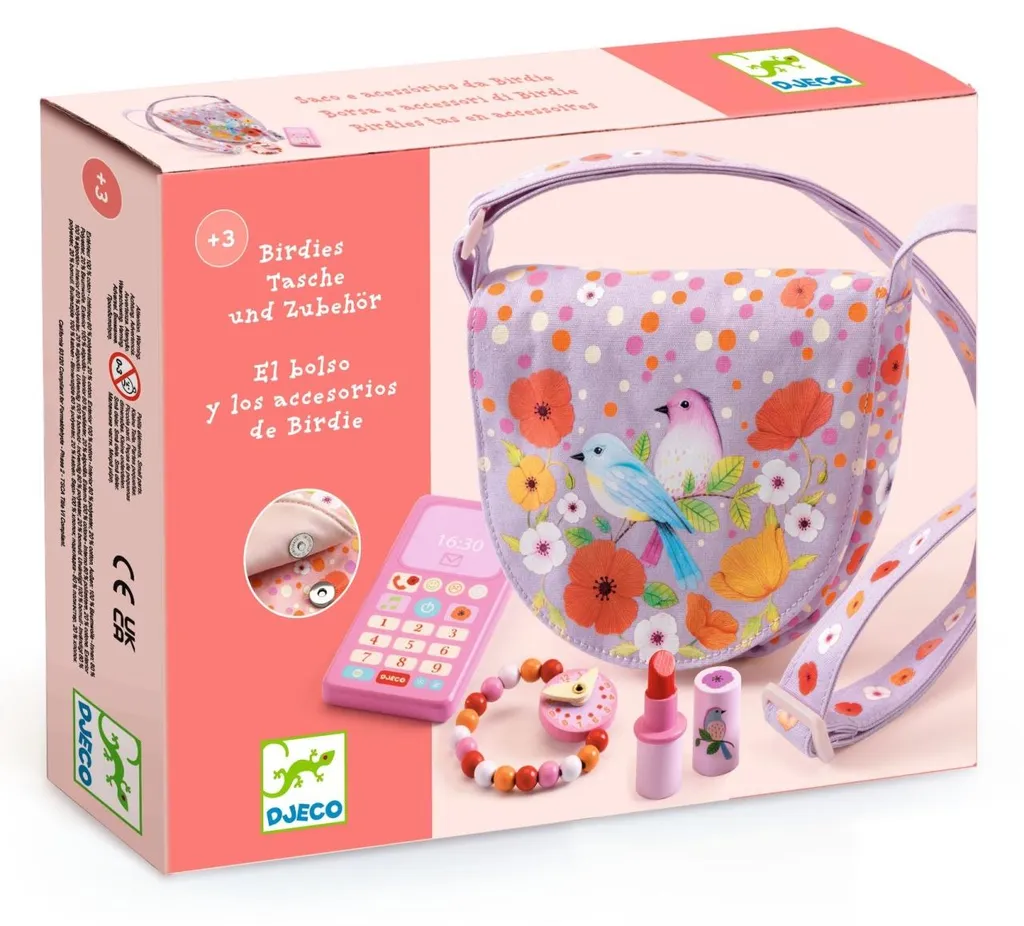 Petite sacoche Birdie Djeco pour ranger maquillage et jeux enfant