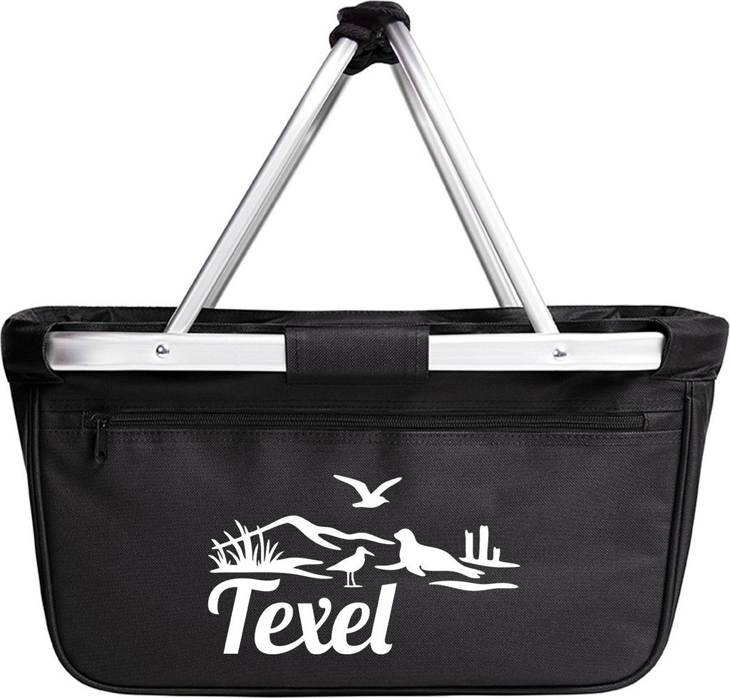 Huuraa Einkaufskorb Texel Niederlande 20 Liter Black faltbarer Tragekorb Geschenkidee