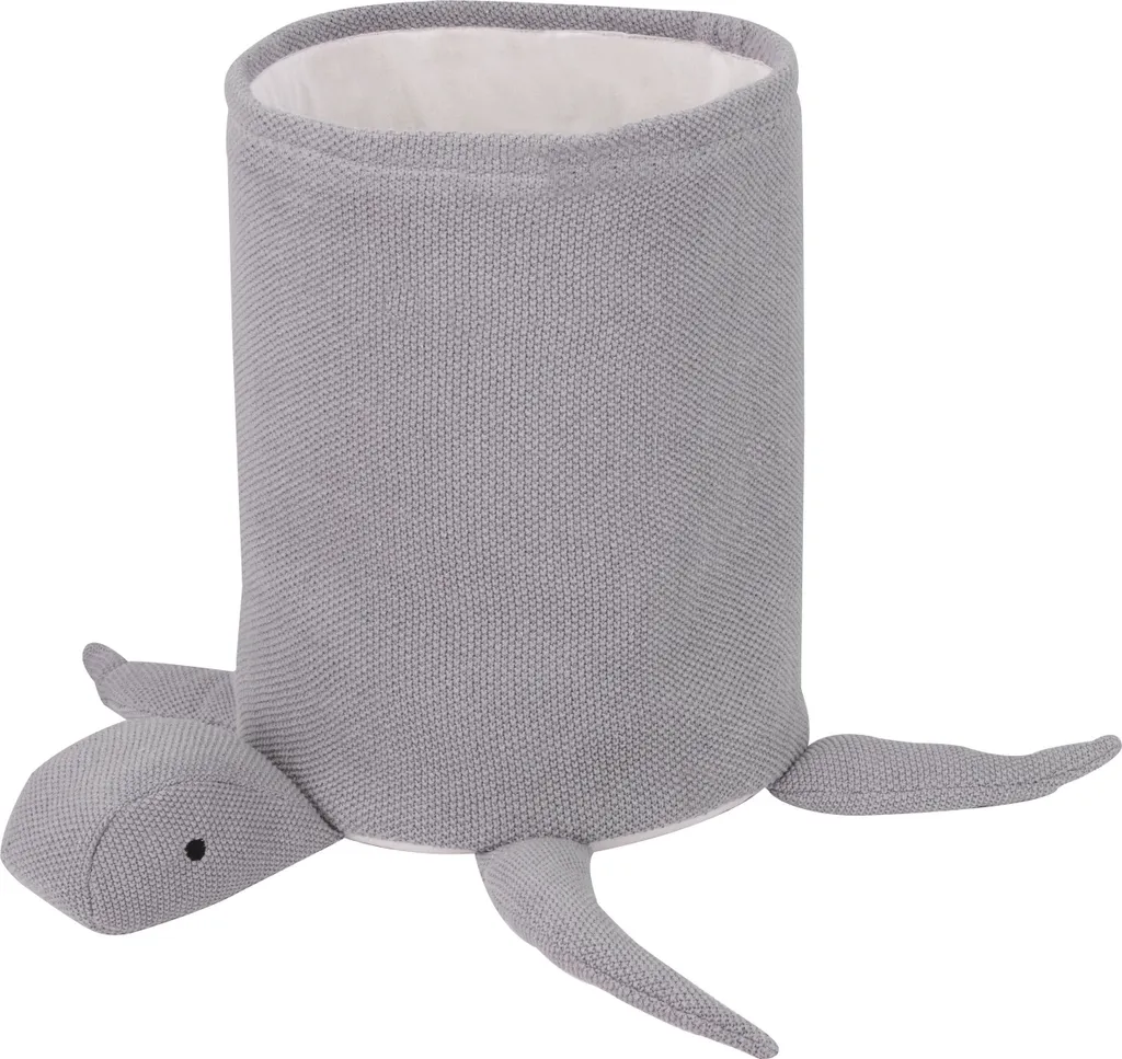 Rangement jouets Tortue grise pour chambre bébé en coton naturel